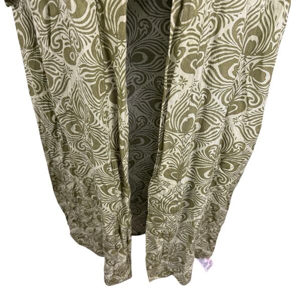 Free People Riviera Moss Green Print Open Kimono Long Jacket NWT Boho sz ALL OS - Picture 5 of 16
